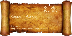 Kasper Vince névjegykártya