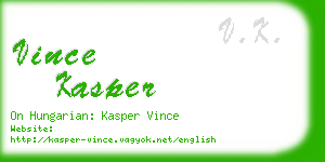 vince kasper business card
